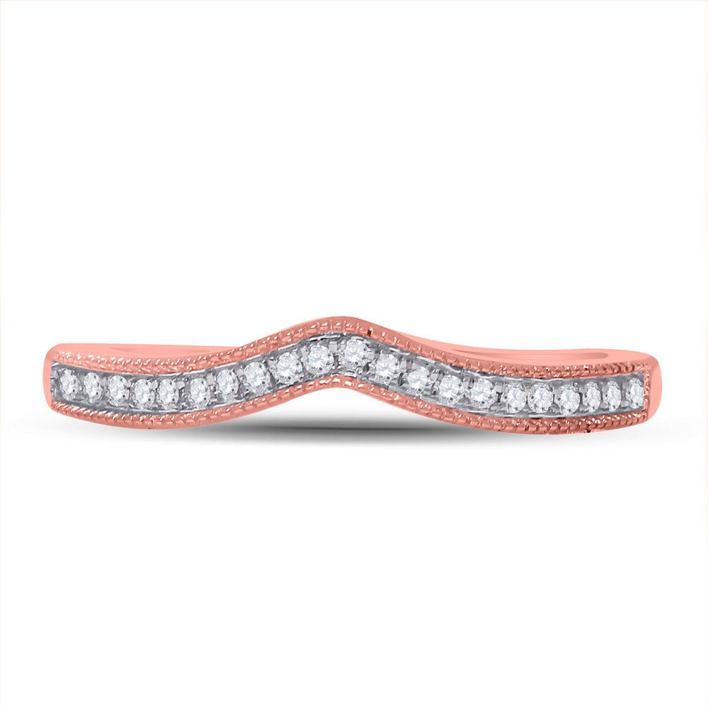 14K Rose Gold Round Diamond Enhancer Band 1/12 Cttw - Splendid Jewellery