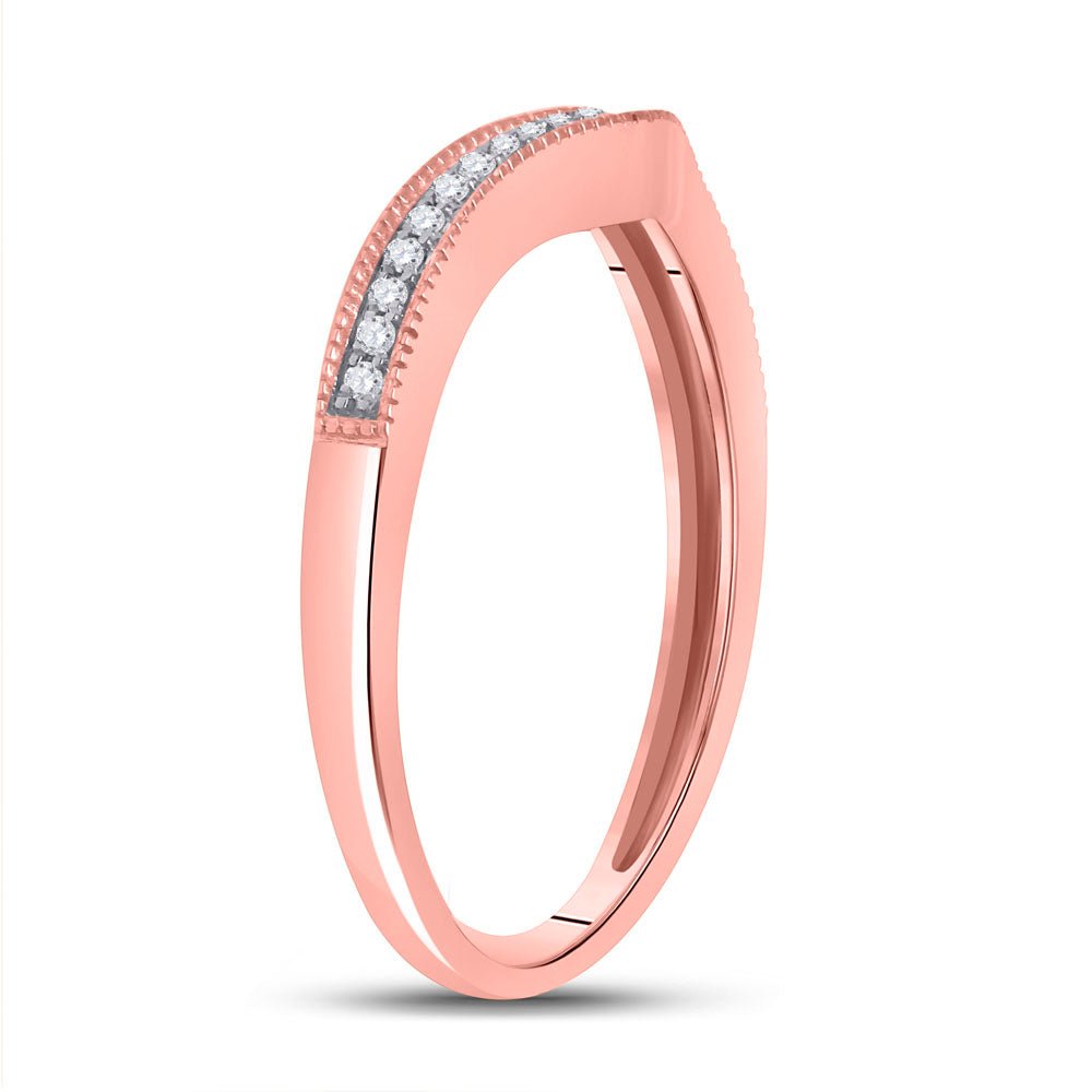 14K Rose Gold Round Diamond Enhancer Band 1/12 Cttw - Splendid Jewellery