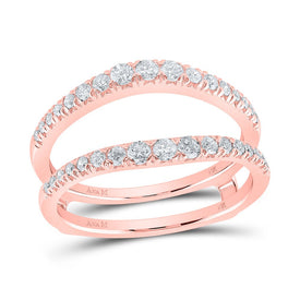 14K Rose Gold Round Diamond Enhancer Ring 1/2 Cttw - Splendid Jewellery