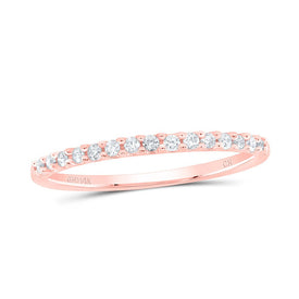 14K Rose Gold Round Diamond Fashion Band 1/6 Cttw - Splendid Jewellery
