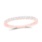 14K Rose Gold Round Diamond Fashion Women's Band 1/6 Cttw - Splendid Jewellery