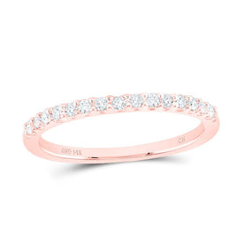 14K Rose Gold Round Diamond Fashion Women's Band 1/6 Cttw - Splendid Jewellery