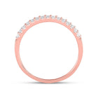 14K Rose Gold Round Diamond Fashion Women's Band 1/6 Cttw - Splendid Jewellery