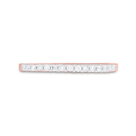 14K Rose Gold Round Diamond Fashion Women's Band 1/6 Cttw - Splendid Jewellery