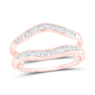 14K Rose Gold Round Diamond Women's Channel Set Wrap Ring Guard Enhancer 1/4 Cttw - Splendid Jewellery