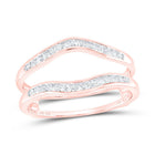 14K Rose Gold Round Diamond Women's Channel Set Wrap Ring Guard Enhancer 1/4 Cttw - Splendid Jewellery