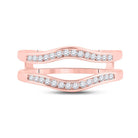 14K Rose Gold Round Diamond Women's Channel Set Wrap Ring Guard Enhancer 1/4 Cttw - Splendid Jewellery