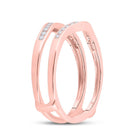 14K Rose Gold Round Diamond Women's Channel Set Wrap Ring Guard Enhancer 1/4 Cttw - Splendid Jewellery
