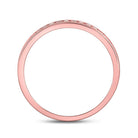 14K Rose Gold Round Diamond Women's Single Row Channel Set Wedding Band 1/10 Cttw - Splendid Jewellery