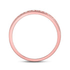 14K Rose Gold Round Diamond Women's Single Row Channel Set Wedding Band 1/10 Cttw - Splendid Jewellery