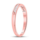 14K Rose Gold Round Diamond Women's Single Row Channel Set Wedding Band 1/10 Cttw - Splendid Jewellery