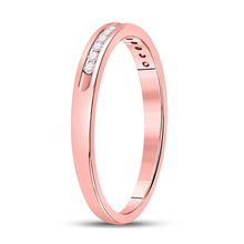Load image into Gallery viewer, 14K Rose Gold Round Diamond Women's Single Row Channel Set Wedding Band 1/10 Cttw - Splendid Jewellery