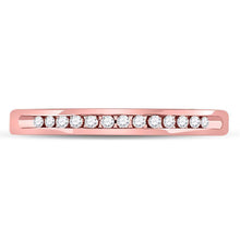 Load image into Gallery viewer, 14K Rose Gold Round Diamond Women's Single Row Channel Set Wedding Band 1/10 Cttw - Splendid Jewellery