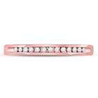 14K Rose Gold Round Diamond Women's Single Row Channel Set Wedding Band 1/10 Cttw - Splendid Jewellery