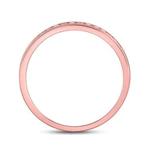 Load image into Gallery viewer, 14K Rose Gold Round Diamond Women's Single Row Channel Set Wedding Band 1/10 Cttw - Splendid Jewellery
