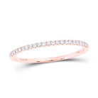 14K Rose Gold Round Diamond Women's Timeless Stackable Band Ring 1/8 Cttw - Splendid Jewellery