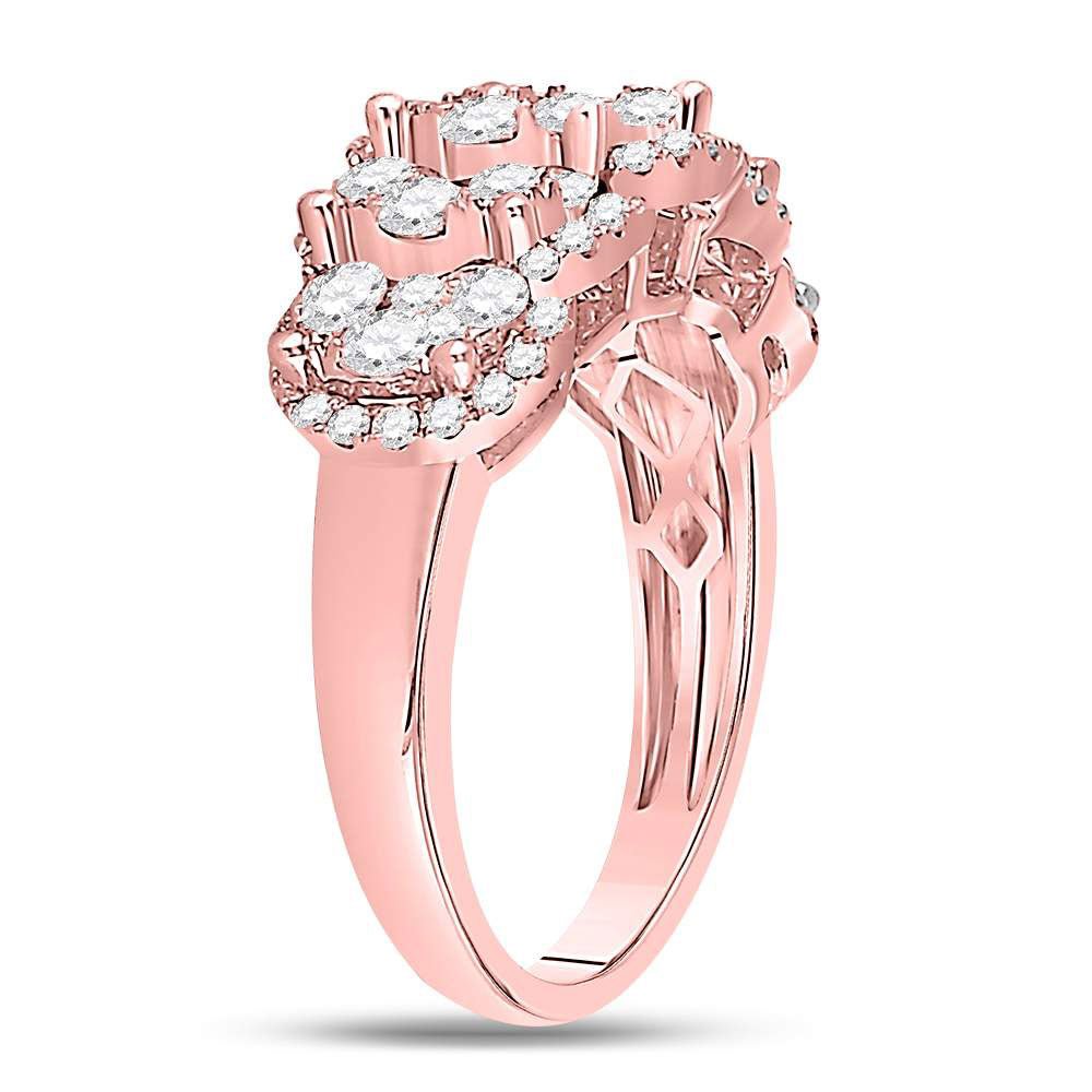 14K Rose Gold Round Diamond Women's Vintage Inspired Designer Ring 2 Cttw - Splendid Jewellery