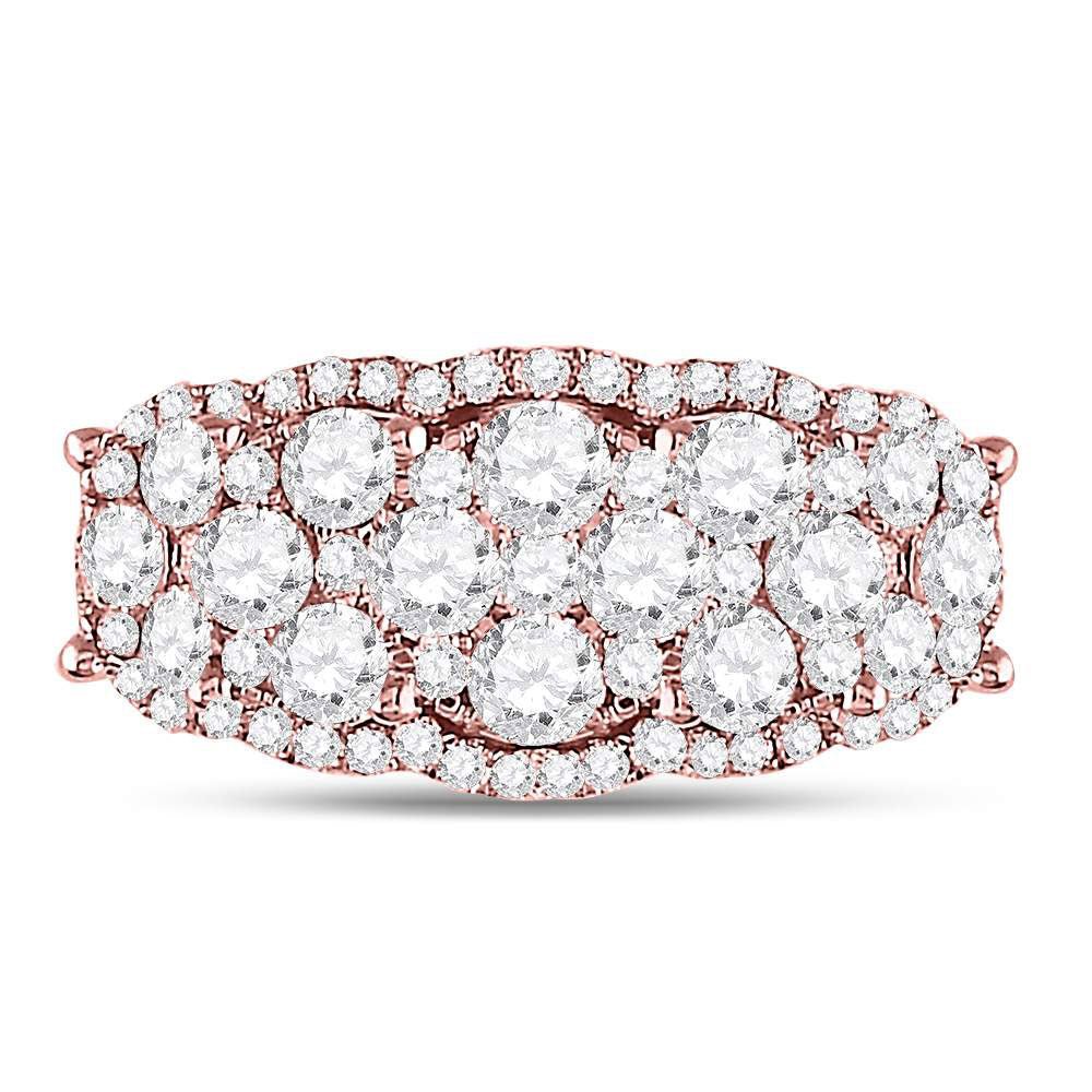 14K Rose Gold Round Diamond Women's Vintage Inspired Designer Ring 2 Cttw - Splendid Jewellery