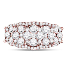 14K Rose Gold Round Diamond Women's Vintage Inspired Designer Ring 2 Cttw - Splendid Jewellery