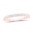 14K Rose Gold Round Diamond Women's Wedding Single Row Band 1/3 Cttw - Splendid Jewellery