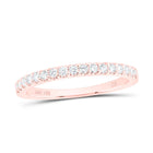 14K Rose Gold Round Diamond Women's Wedding Single Row Band 1/3 Cttw - Splendid Jewellery