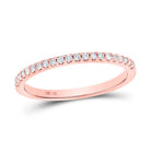 14K Rose Gold Round Diamond Women's Wedding Single Row Band 1/6 Cttw - Splendid Jewellery