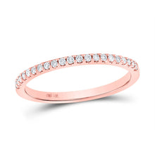 Load image into Gallery viewer, 14K Rose Gold Round Diamond Women's Wedding Single Row Band 1/6 Cttw - Splendid Jewellery