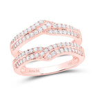 14K Rose Gold Round Diamond Women's Wrap Ring Guard Enhancer 1/2 Cttw - Splendid Jewellery