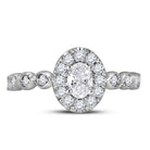 14K Two tone Gold Oval Diamond Solitaire Bridal Wedding Engagement Ring (Certified) 3/4 Cttw - Splendid Jewellery