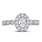 14K Two tone Gold Oval Diamond Solitaire Bridal Wedding Engagement Ring (Certified) 3/4 Cttw - Splendid Jewellery