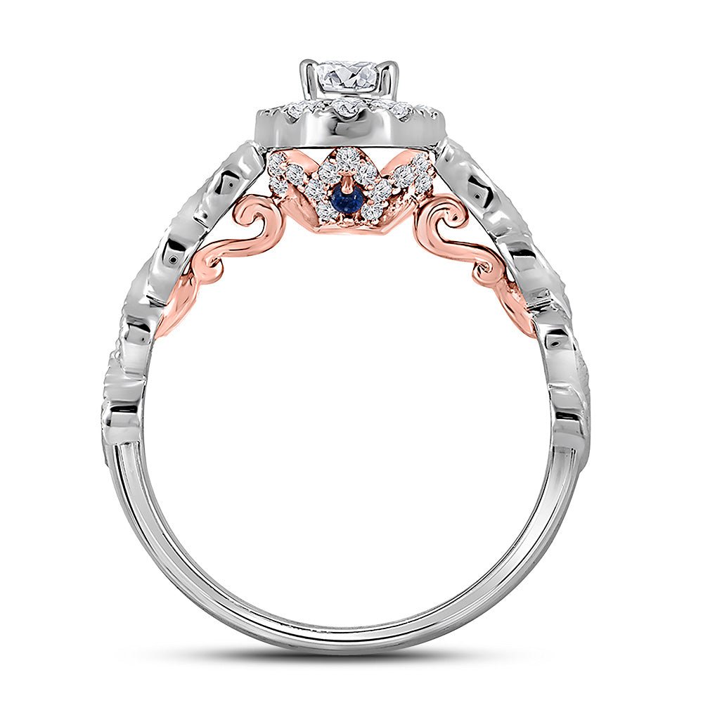 14K Two tone Gold Oval Diamond Solitaire Bridal Wedding Engagement Ring (Certified) 3/4 Cttw - Splendid Jewellery