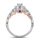 14K Two tone Gold Oval Diamond Solitaire Bridal Wedding Engagement Ring (Certified) 3/4 Cttw - Splendid Jewellery