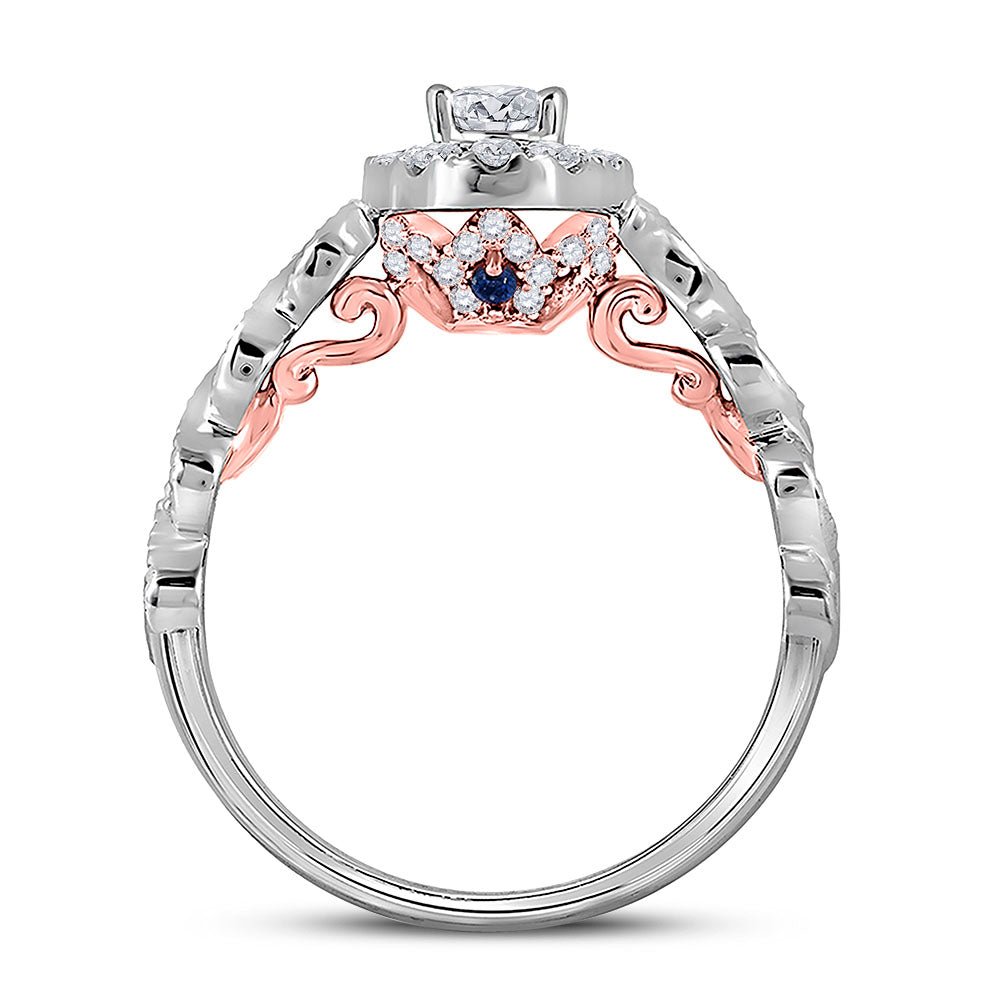 14K Two tone Gold Oval Diamond Solitaire Bridal Wedding Engagement Ring (Certified) 3/4 Cttw - Splendid Jewellery