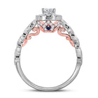 14K Two tone Gold Oval Diamond Solitaire Bridal Wedding Engagement Ring (Certified) 3/4 Cttw - Splendid Jewellery