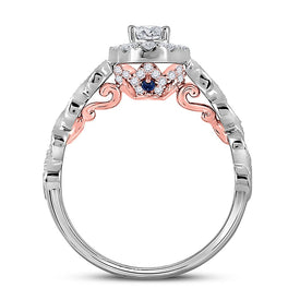14K Two tone Gold Oval Diamond Solitaire Bridal Wedding Engagement Ring (Certified) 3/4 Cttw - Splendid Jewellery