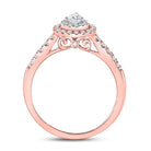 14K Two tone Gold Pear Diamond Solitaire Bridal Wedding Engagement Ring (Certified) 1/2 Cttw - Splendid Jewellery