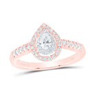 14K Two tone Gold Pear Diamond Solitaire Bridal Wedding Engagement Ring (Certified) 1/2 Cttw - Splendid Jewellery