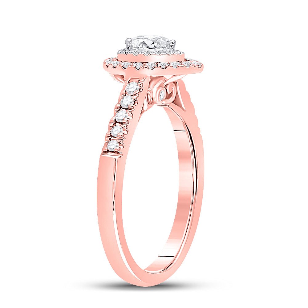 14K Two tone Gold Pear Diamond Solitaire Bridal Wedding Engagement Ring (Certified) 1/2 Cttw - Splendid Jewellery