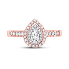 14K Two tone Gold Pear Diamond Solitaire Bridal Wedding Engagement Ring (Certified) 1/2 Cttw - Splendid Jewellery