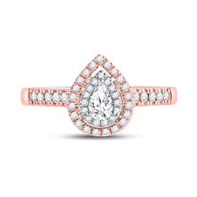 Load image into Gallery viewer, 14K Two tone Gold Pear Diamond Solitaire Bridal Wedding Engagement Ring (Certified) 1/2 Cttw - Splendid Jewellery