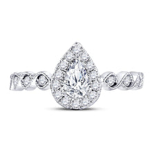 Load image into Gallery viewer, 14K Two tone Gold Pear Diamond Solitaire Bridal Wedding Engagement Ring (Certified) 3/4 Cttw - Splendid Jewellery