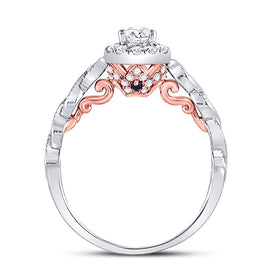14K Two tone Gold Pear Diamond Solitaire Bridal Wedding Engagement Ring (Certified) 3/4 Cttw - Splendid Jewellery