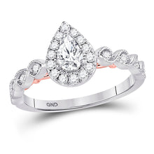 Load image into Gallery viewer, 14K Two tone Gold Pear Diamond Solitaire Bridal Wedding Engagement Ring (Certified) 3/4 Cttw - Splendid Jewellery