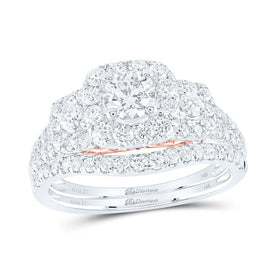 14K Two tone Gold Round Diamond Bridal Wedding Engagement Ring Band Set 1 (Certified) 1 1/2 Cttw - Splendid Jewellery