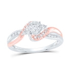 14K Two tone Gold Round Diamond Solitaire Bridal Wedding Engagement Ring 1/4 Cttw - Splendid Jewellery