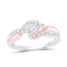 14K Two tone Gold Round Diamond Solitaire Bridal Wedding Engagement Ring 1/4 Cttw - Splendid Jewellery