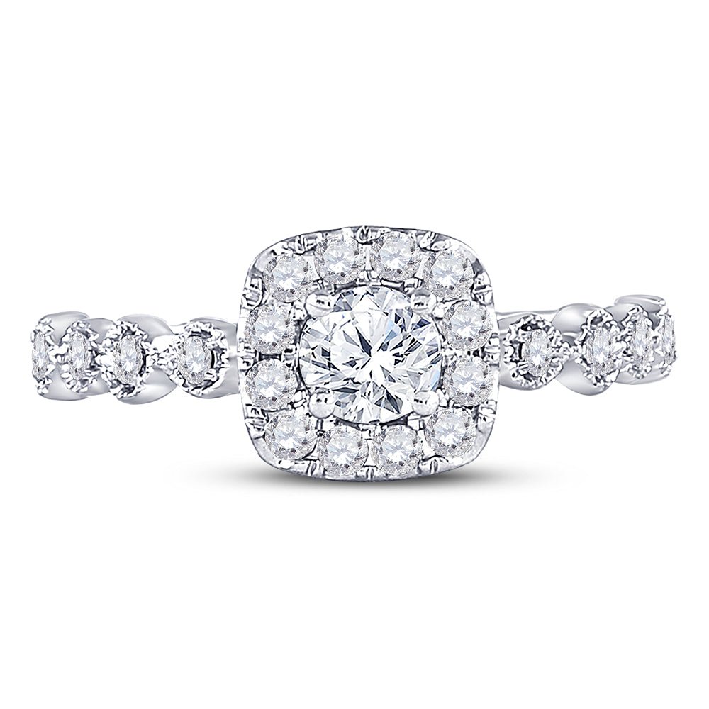 14K Two tone Gold Round Diamond Solitaire Bridal Wedding Engagement Ring (Certified) 3/4 Cttw - Splendid Jewellery