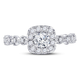 14K Two tone Gold Round Diamond Solitaire Bridal Wedding Engagement Ring (Certified) 3/4 Cttw - Splendid Jewellery