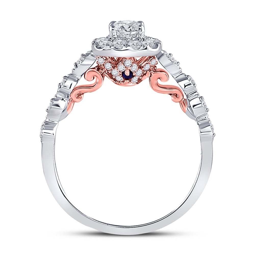 14K Two tone Gold Round Diamond Solitaire Bridal Wedding Engagement Ring (Certified) 3/4 Cttw - Splendid Jewellery