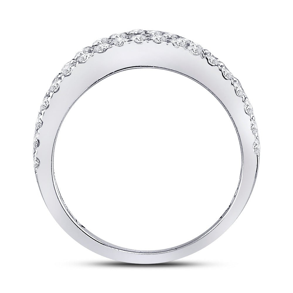 14K White Gold Baguette Diamond Anniversary Band Ring 1 1 1/2 Cttw - Splendid Jewellery